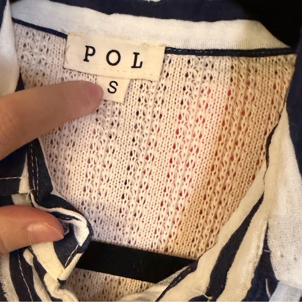 Pol Oversized Peace Patch Button Down Plaid Shirt… - image 4